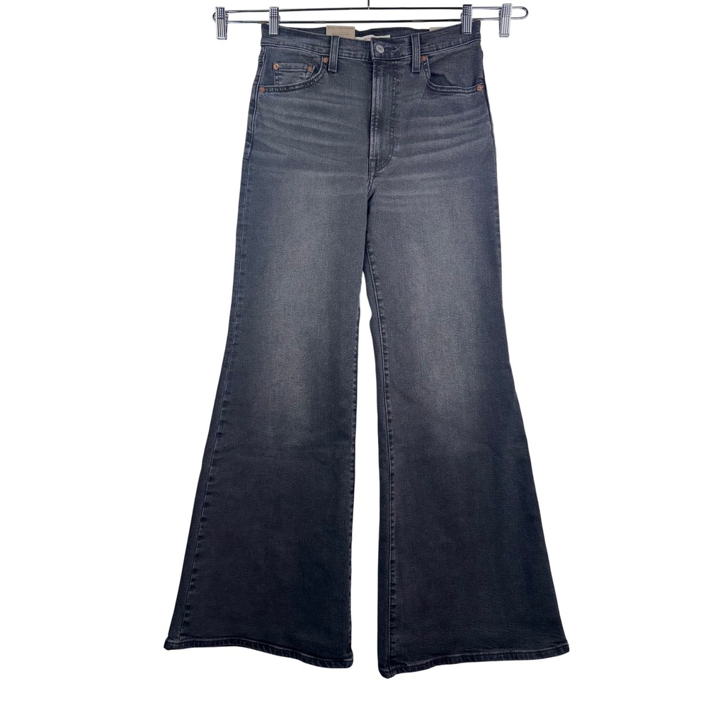 Levi's Ribcage Bell Jeans sz 29 Black Super High Rise Flare retro 90s boho